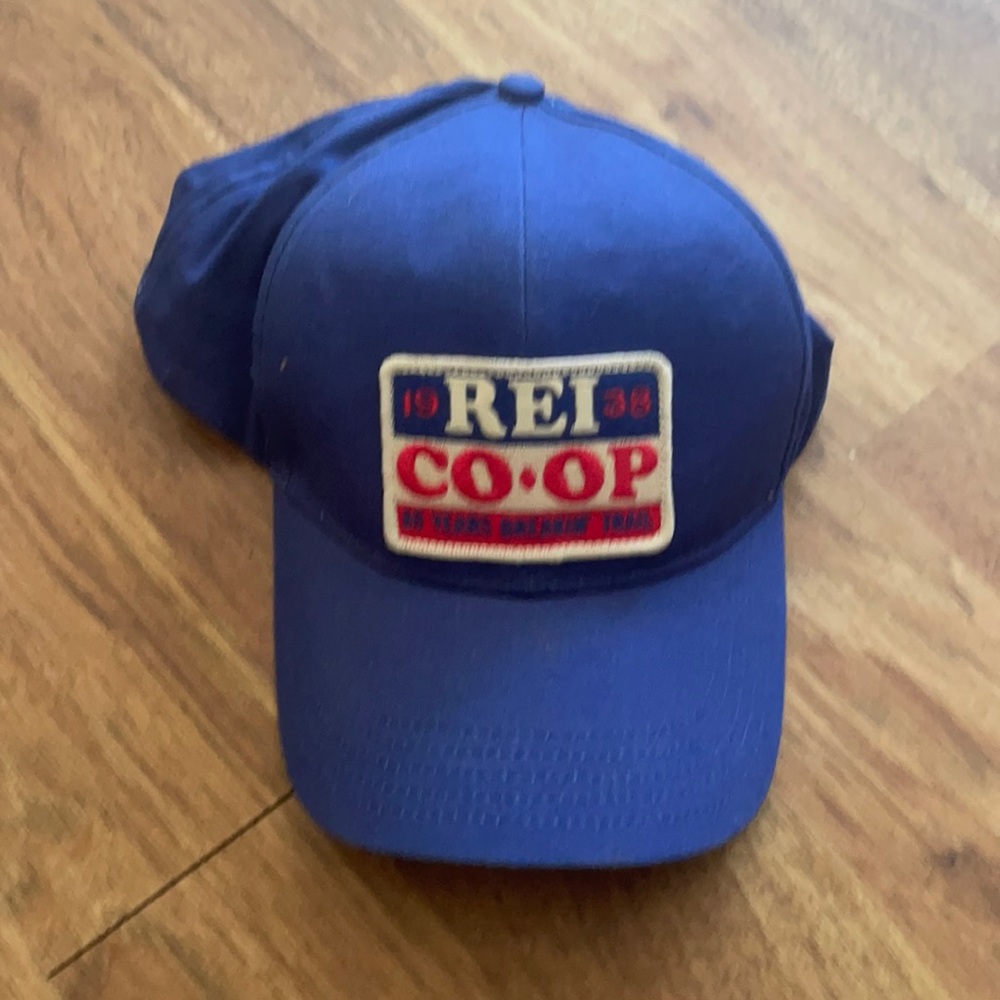 Adjustable blue REI cap